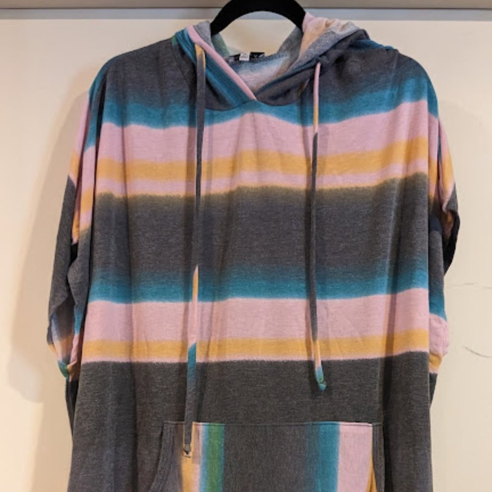 White Birch Multi Color Hoodie Top